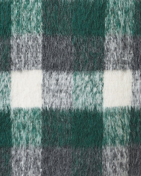 INGNI(イング) 胸刺しゅうロゴチェックリブチュニットップス グリーン