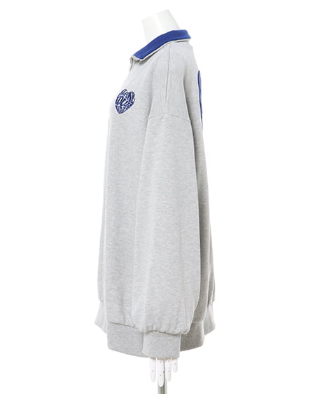 INGNI（イング） ハーフZIP襟配色BACKサガラハートチュニック ｸﾞﾚｰ