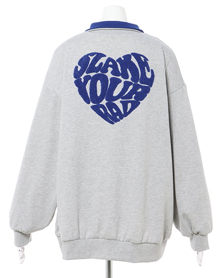 INGNI（イング） ハーフZIP襟配色BACKサガラハートチュニック ｸﾞﾚｰ