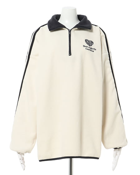 INGNI(イング) ハーフZIP配色サイドラインフリーストップス アイボリー