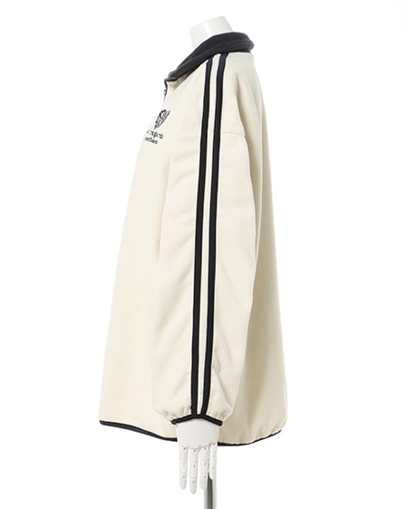 INGNI(イング) ハーフZIP配色サイドラインフリーストップス アイボリー