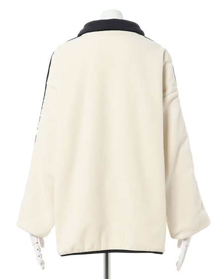 INGNI(イング) ハーフZIP配色サイドラインフリーストップス アイボリー