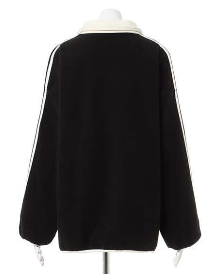 INGNI（イング） ハーフZIP配色サイドラインフリーストップス ｸﾛ