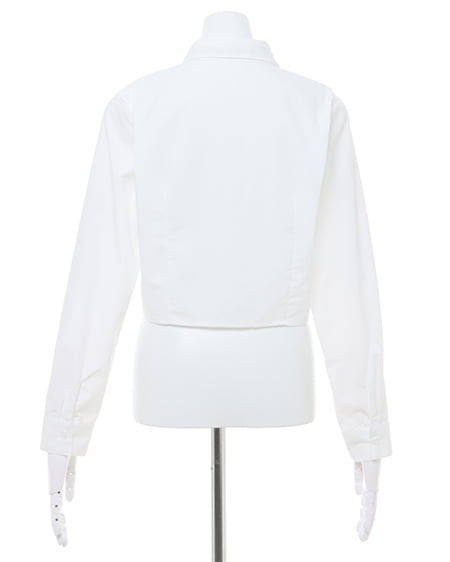 INGNI(イング) ネクタイ付刺しゅう入り/クロップドシャツ オフホワイト