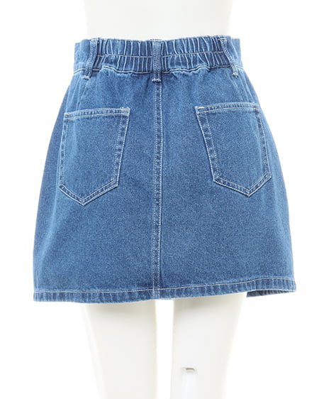 INGNI(イング) ビジュー付デニムミニスカート デニム/ブルーB
