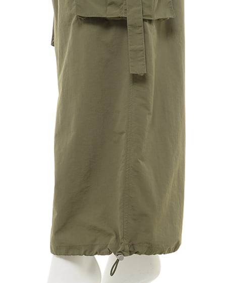 INGNI(イング) サイドファスナーナイロンワイドカーゴ/パンツ カーキ