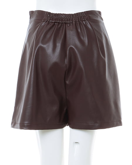 INGNI(イング) フェイクレザースリットスカパン ブラウン