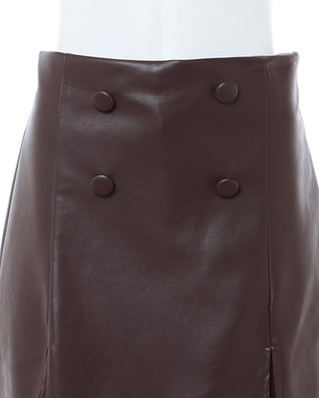 INGNI(イング) フェイクレザースリットスカパン ブラウン