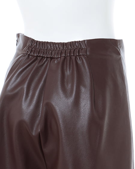 INGNI(イング) フェイクレザースリットスカパン ブラウン