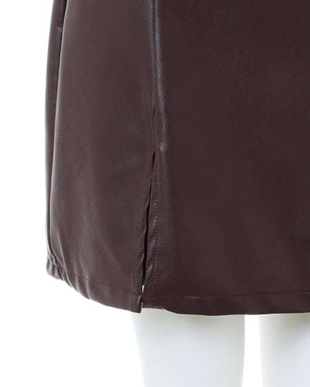 INGNI(イング) フェイクレザースリットスカパン ブラウン