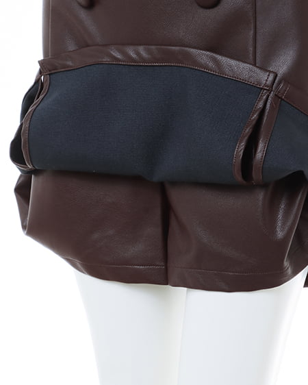 INGNI(イング) フェイクレザースリットスカパン ブラウン