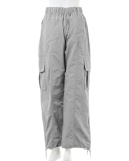 INGNI(イング) サイドスリットファスナー/ナイロンカーゴパンツ グレー
