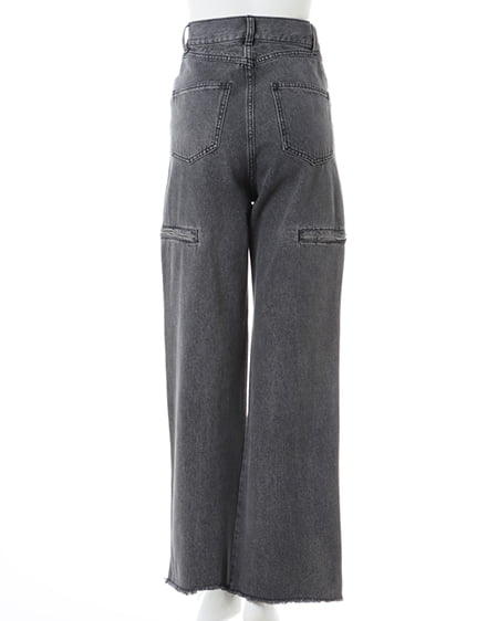 INGNI(イング) サイドファスナーデニムパンツ グレー