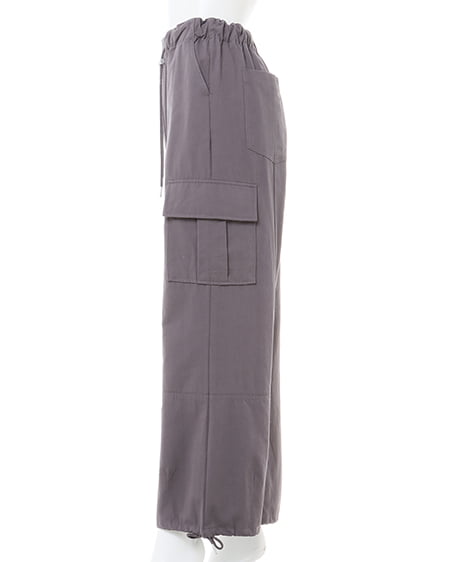 INGNI(イング) 綿ツイルドローコードカーゴ/パンツ チャコールグレー