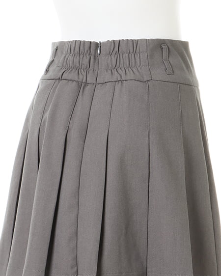 INGNI(イング) ダブルベルト付プリーツ/スカパン グレー