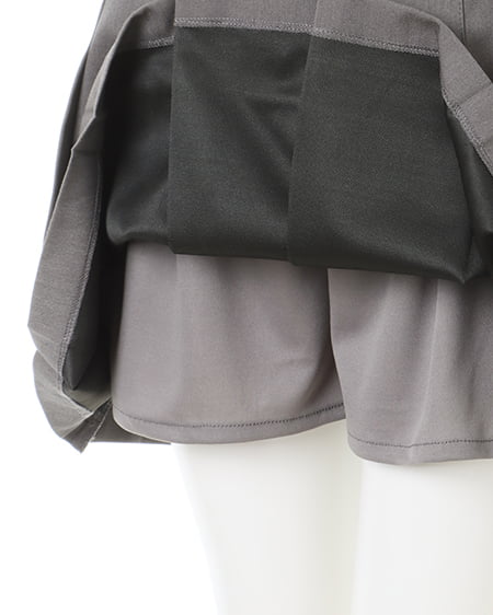 INGNI(イング) ダブルベルト付プリーツ/スカパン グレー