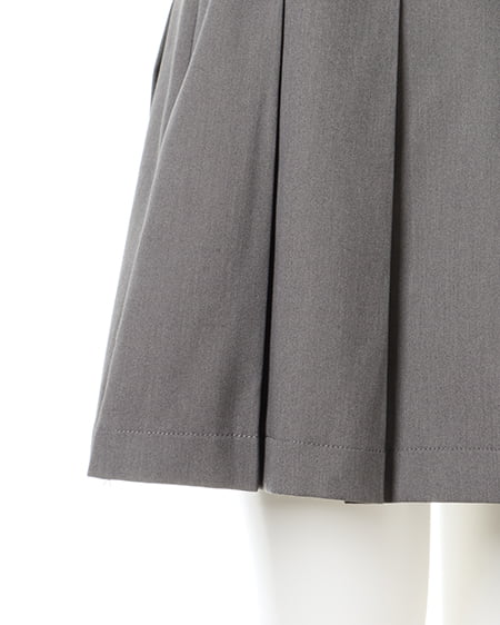 INGNI(イング) ダブルベルト付プリーツ/スカパン グレー