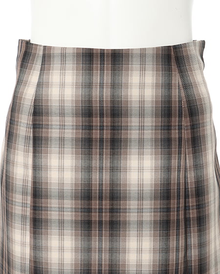 INGNI(イング) BackレースUPチェック柄マーメイドスカート ブラウン/チェック