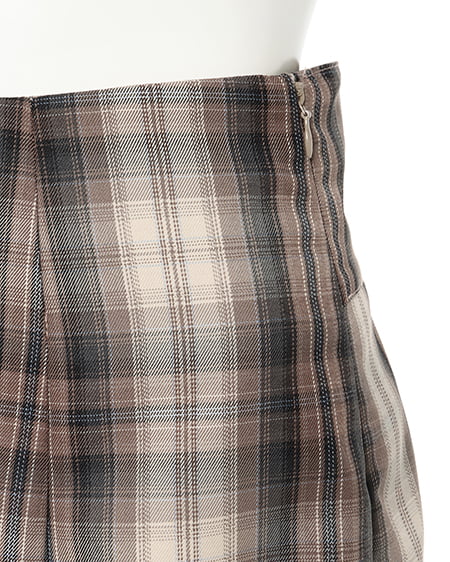 INGNI(イング) BackレースUPチェック柄マーメイドスカート ブラウン/チェック