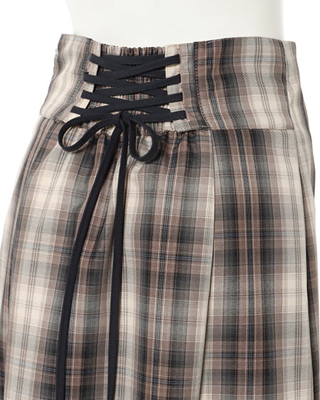 INGNI(イング) BackレースUPチェック柄マーメイドスカート ブラウン/チェック