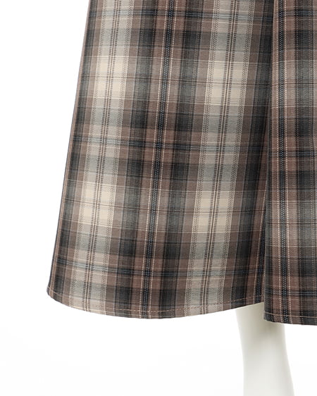 INGNI(イング) BackレースUPチェック柄マーメイドスカート ブラウン/チェック