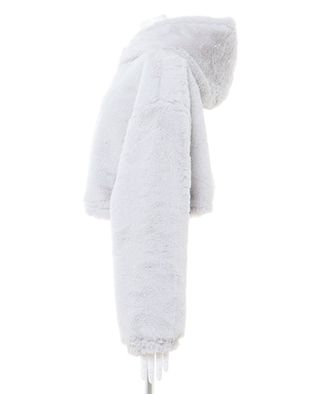 INGNI(イング) クロップド丈エコファーパーカー グレー