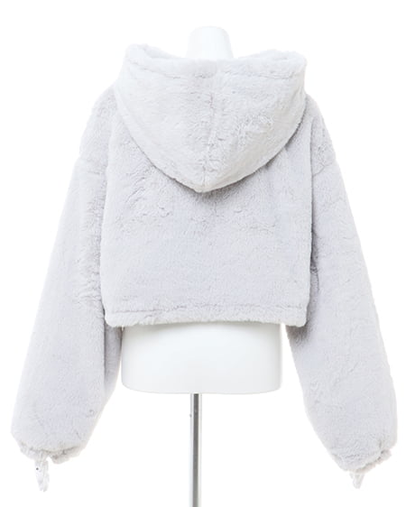 INGNI(イング) クロップド丈エコファーパーカー グレー