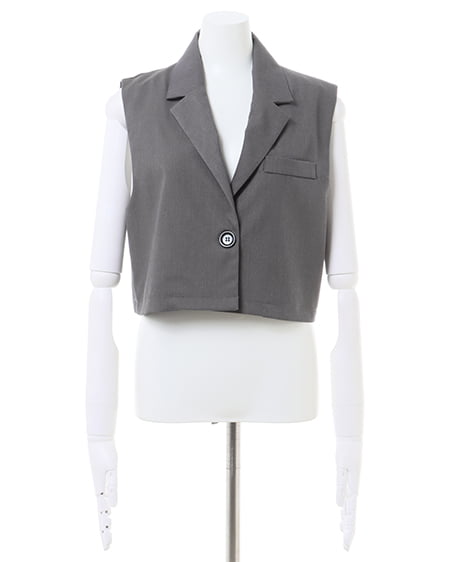 INGNI(イング) ショートベスト(セットアップ対応) グレー