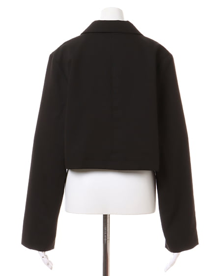 INGNI(イング) 袖スリットファスナーショートジャケット(セットアップ対応) クロ