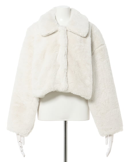 INGNI(イング) クロップド丈エコファーコート アイボリー