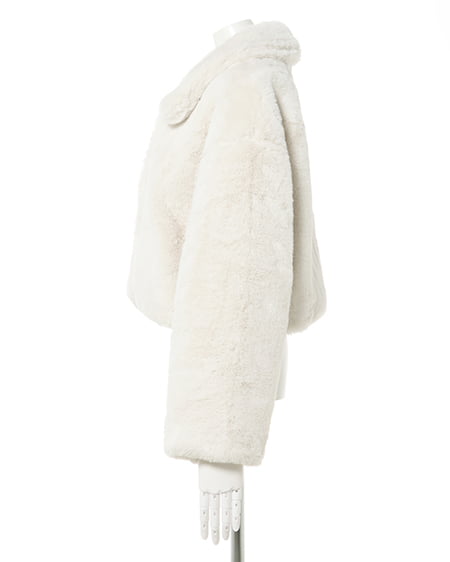 INGNI(イング) クロップド丈エコファーコート アイボリー