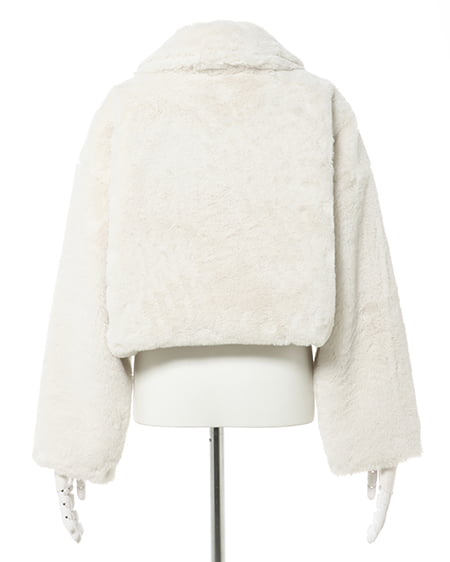 INGNI(イング) クロップド丈エコファーコート アイボリー