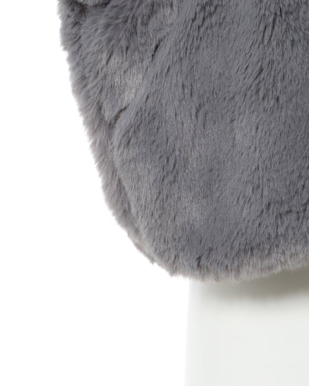 INGNI(イング) クロップド丈エコファーコート チャコールグレー