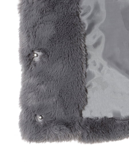 INGNI(イング) クロップド丈エコファーコート チャコールグレー