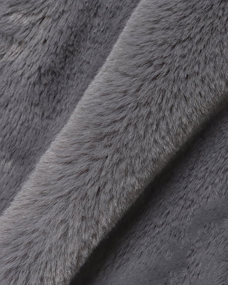 INGNI(イング) クロップド丈エコファーコート チャコールグレー