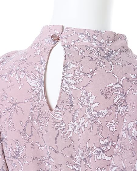 INGNI(イング) デコルテカットアウト花柄フリルワンピース ピンク