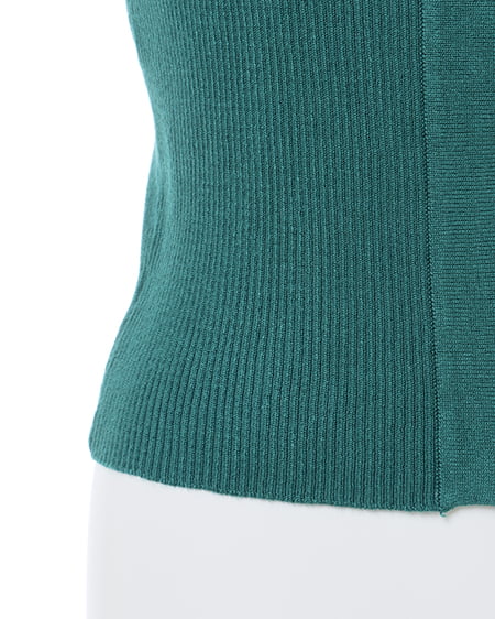 INGNI(イング) クルーネックフロントジップニットカーディガン グリーン