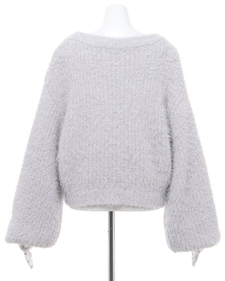 INGNI(イング) ラメフェザーヤーンニットカーディガン グレー