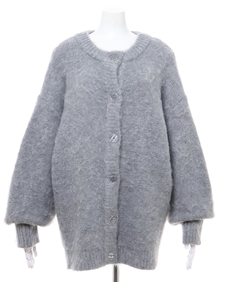 INGNI(イング) ミドル丈シャギーニットカーディガン(前後2way) グレー