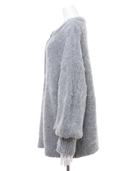 INGNI(イング) ミドル丈シャギーニットカーディガン(前後2way) グレー