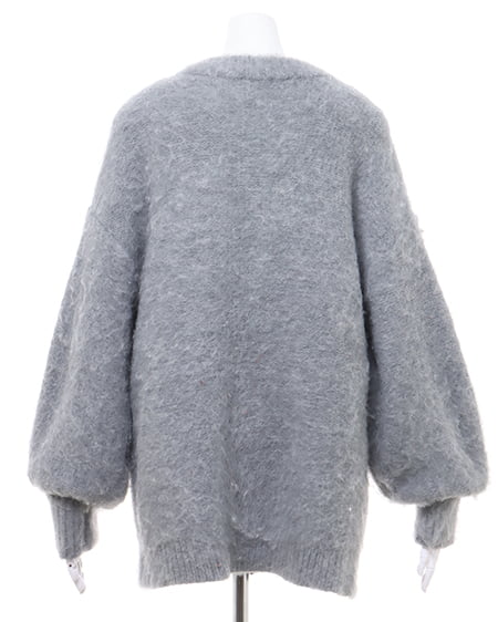 INGNI(イング) ミドル丈シャギーニットカーディガン(前後2way) グレー