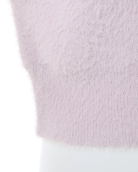 INGNI(イング) Vネックブローチ付フェザーヤーンニットカーディガン ピンク