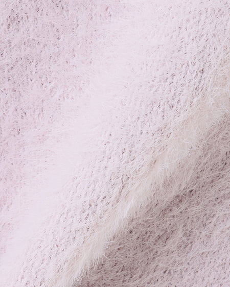 INGNI(イング) Vネックブローチ付フェザーヤーンニットカーディガン ピンク