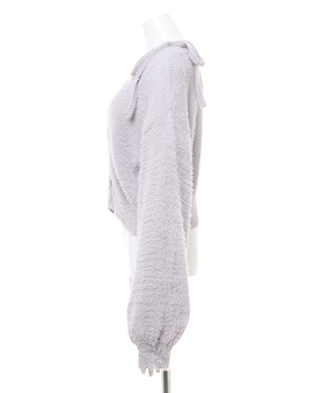 INGNI(イング) フェザーショート丈ニットカーディガン+肩リボンキャミSET グレージュ