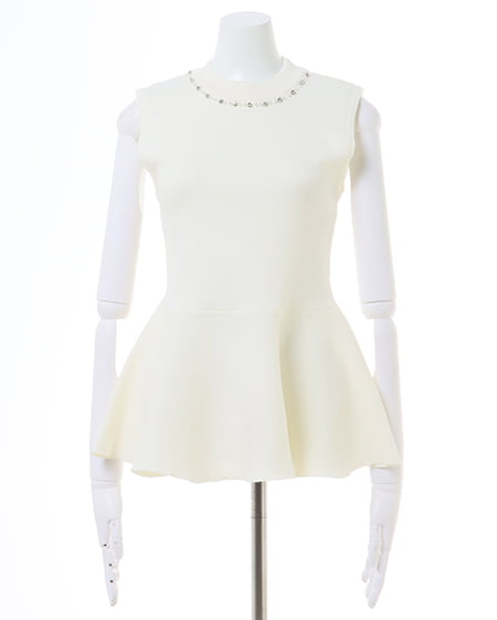 INGNI（イング） ペプラムノースリニット ｵﾌﾎﾜｲﾄ