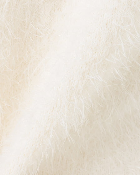 INGNI(イング) フェザーヤーンラメ半袖ニット アイボリー