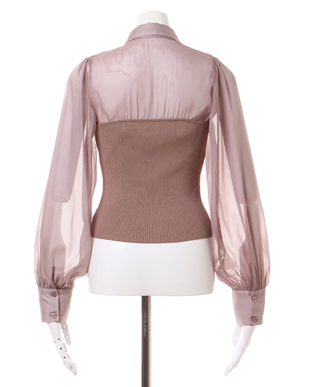 INGNI(イング) シャツドッキングニット/A モカ/ピンク