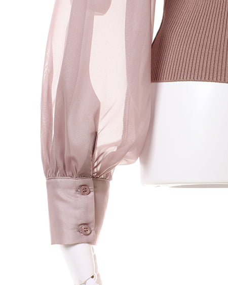 INGNI(イング) シャツドッキングニット/A モカ/ピンク