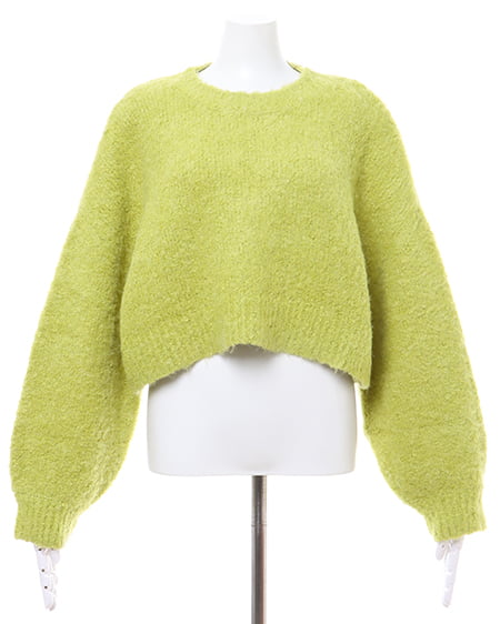 INGNI(イング) ショート丈シャギーニット グリーン