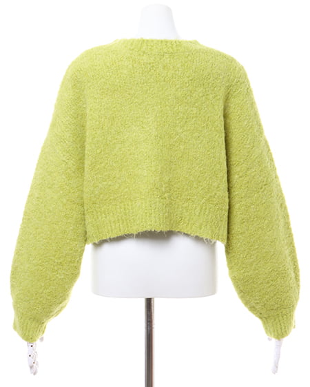 INGNI(イング) ショート丈シャギーニット グリーン